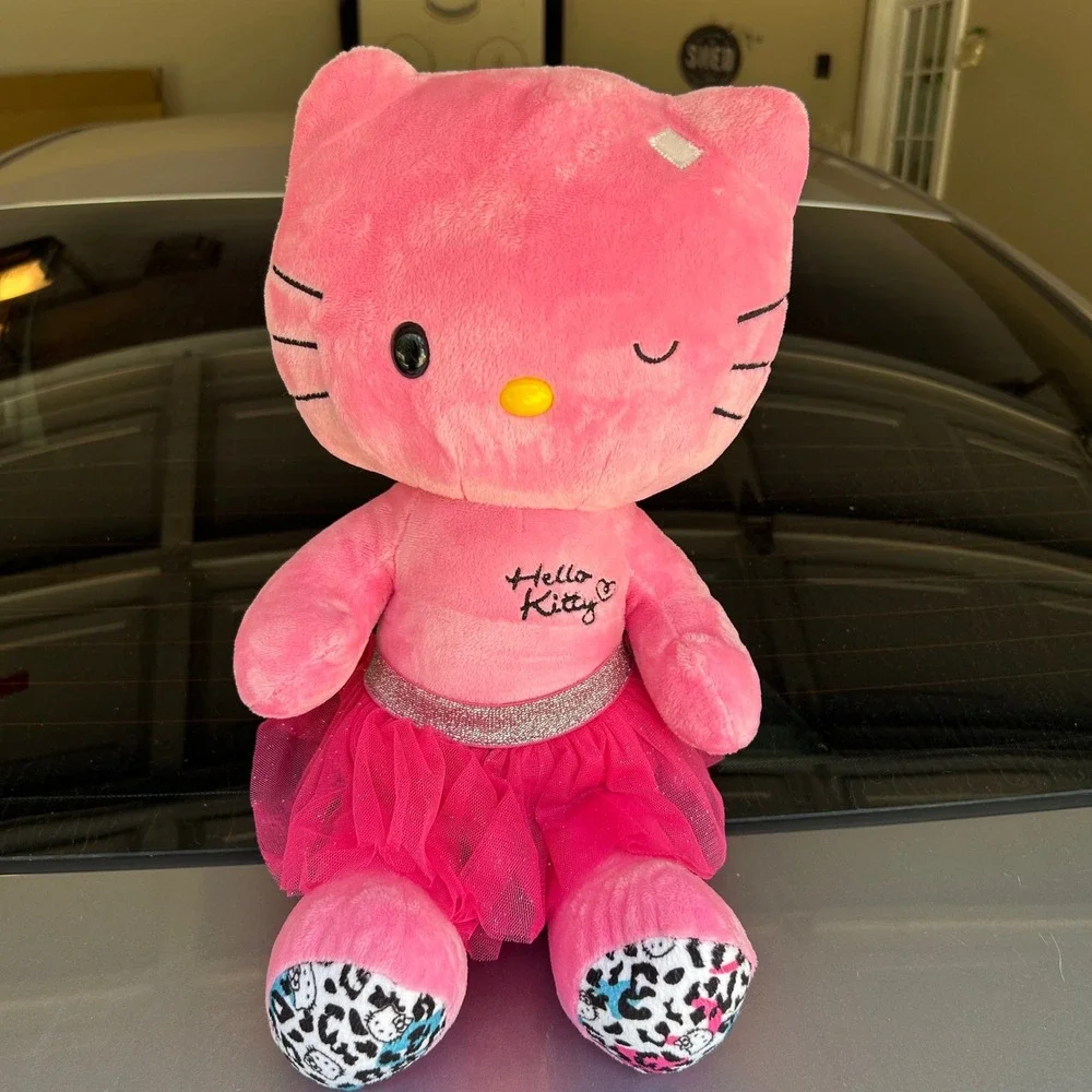 Build-A-Bear Hello Kitty Plush Pink 2012 Leopard Print Bow Tutu Stuffed Animal